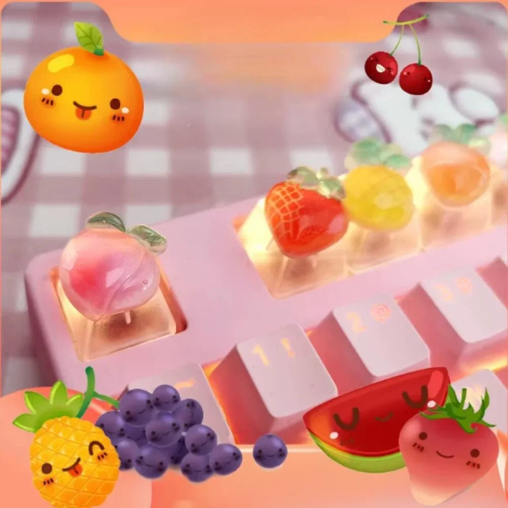 Fruit Peach Translucent keycap for OEM Keyboard with cross axis